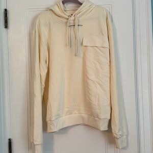 Twenty Cream Hoodie with Embroidered Logo